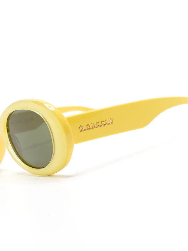 Gucci Eyewear オーバルフレーム サングラス | イエロー | FARFETCH JP