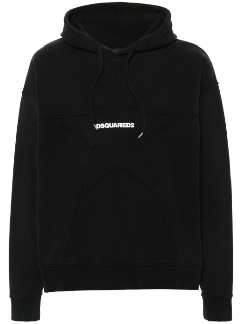 DSQUARED2 star-detail cotton hoodie Men