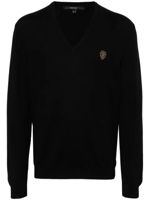 Gucci crest-embroidery wool jumper
