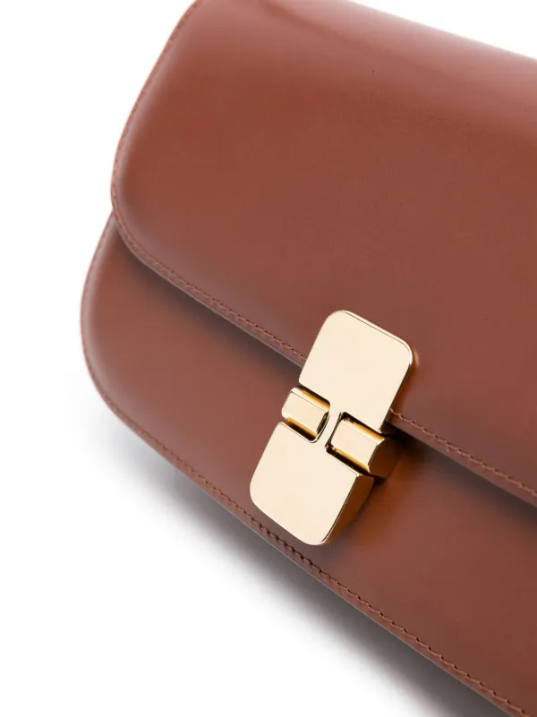 A.P.C. Grace Chaine Leather Clutch Bag | Brown | FARFETCH