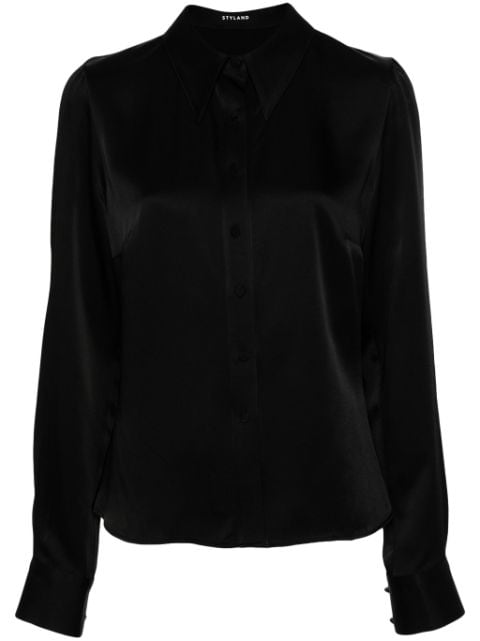 STYLAND button-up satin shirt