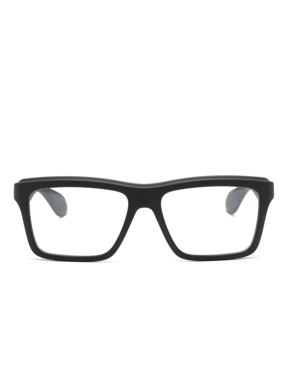 Gucci Logo-engraved Square-frame Glasses In 黑色