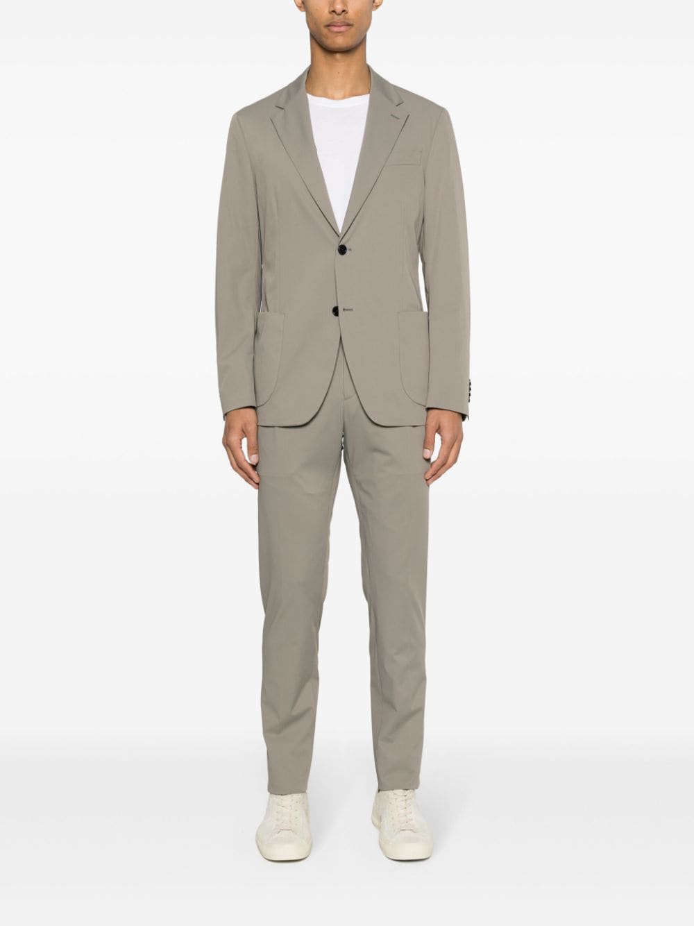 Shop Lardini Taffeta Single-breasted Suit In Grey
