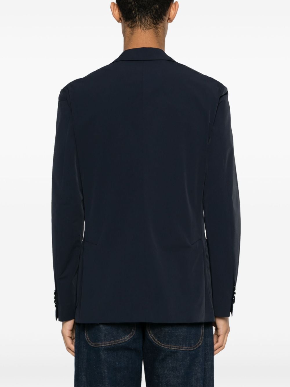 Shop Lardini Taffeta Single-breasted Blazer In Blue