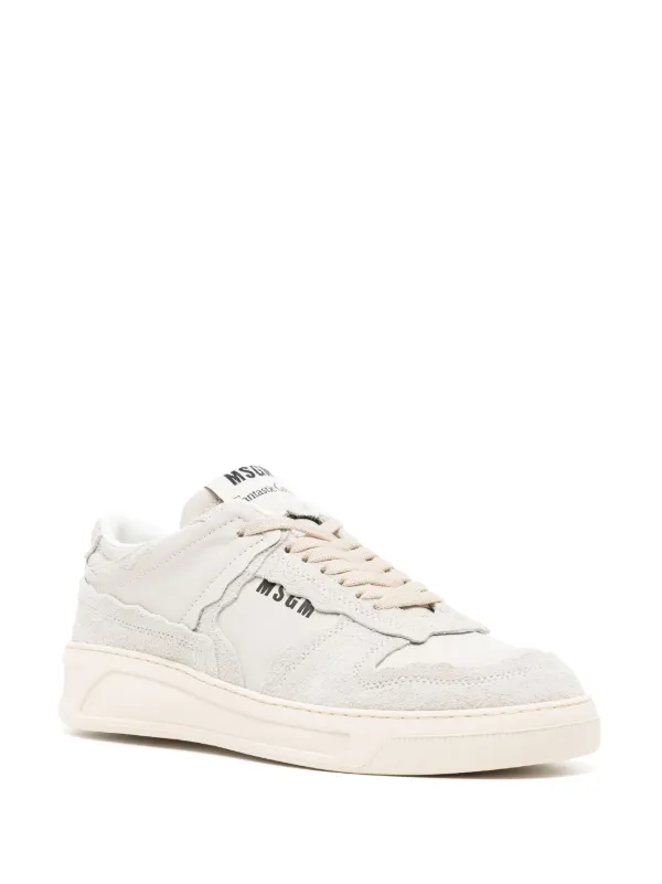 MSGM Fantastic Green Leather Sneakers Neutrals FARFETCH IE