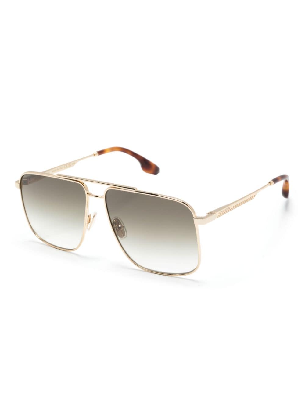 Shop Victoria Beckham V-line Navigator Pilot-frame Sunglasses In Gold