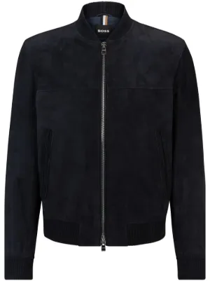Giorgio Armani embroidered-logo zip-up Jacket | Black | FARFETCH