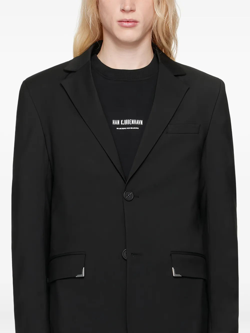 Han Kjøbenhavn Blazer met decoratief plakkaat Zwart