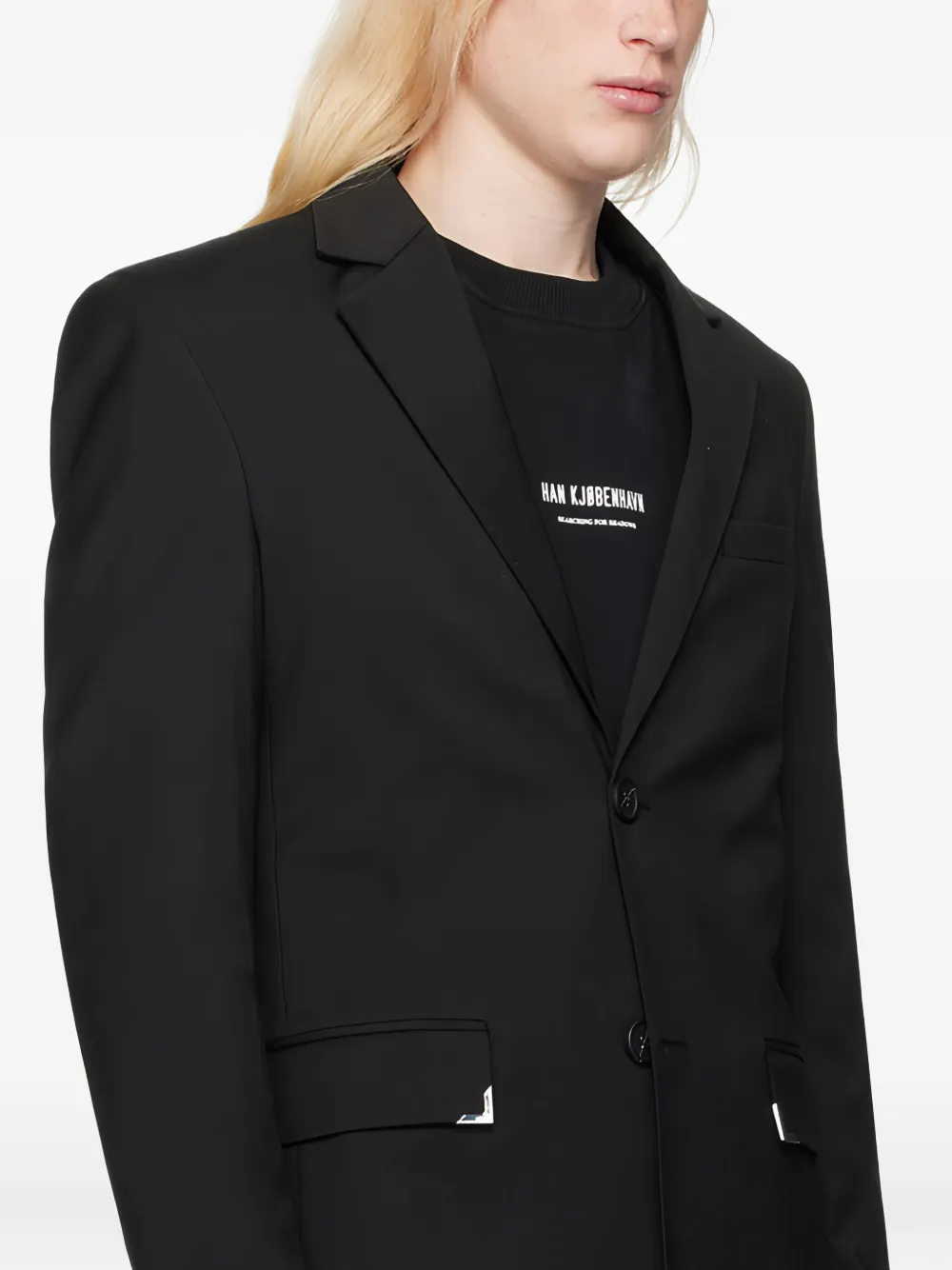 Han Kjøbenhavn Blazer met decoratief plakkaat Zwart