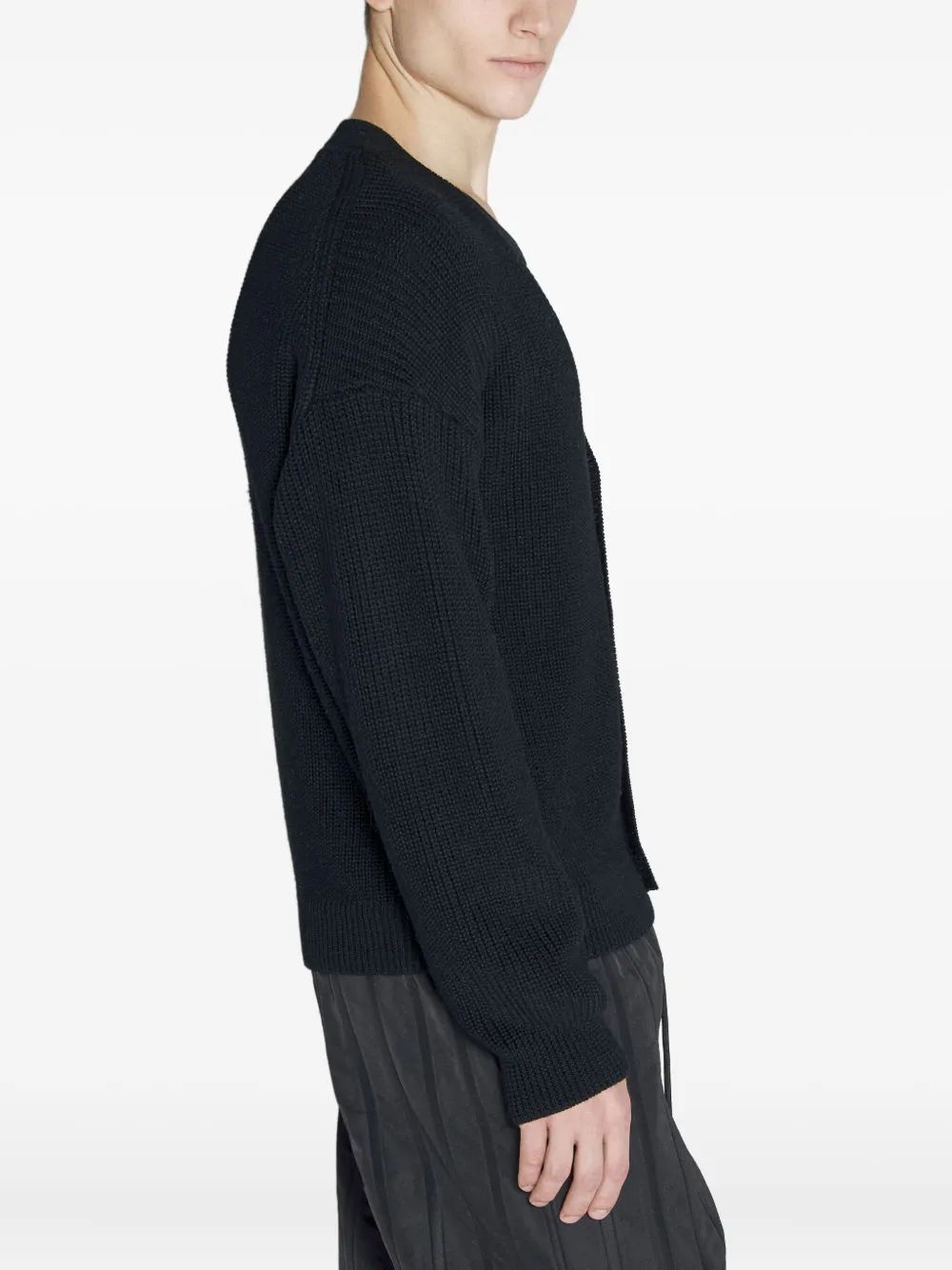 Han Kjøbenhavn ribbed v-neck cardigan Zwart