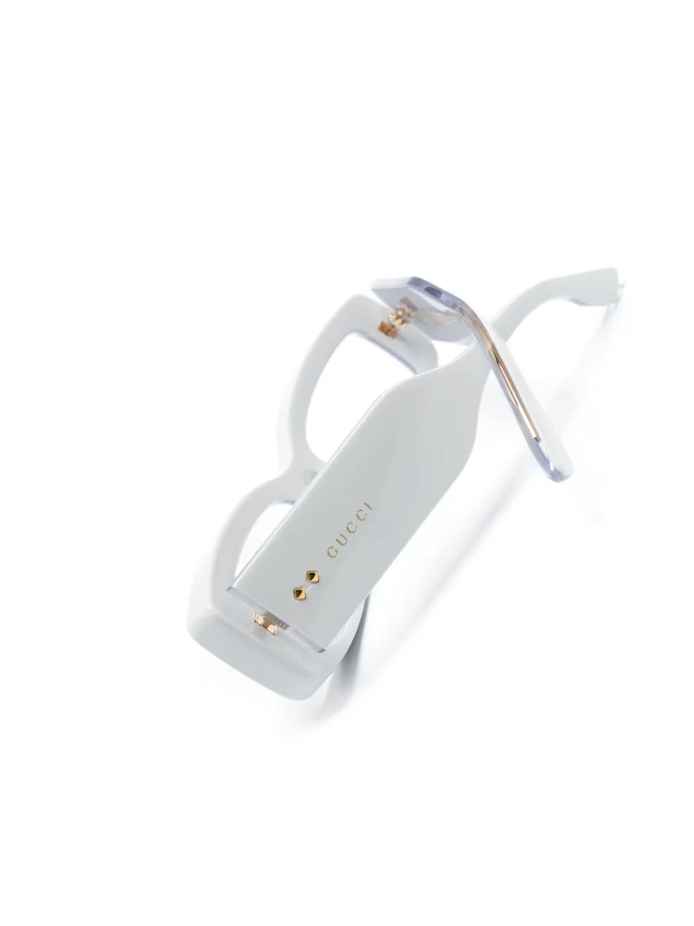 Gucci Rectangle-frame Glasses In 灰色