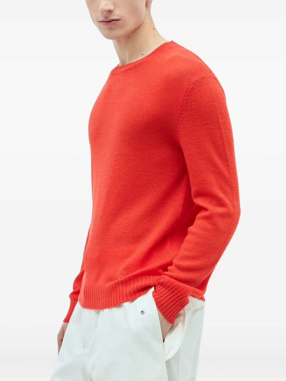 Jil Sander Crewneck Knitted Jumper In Red