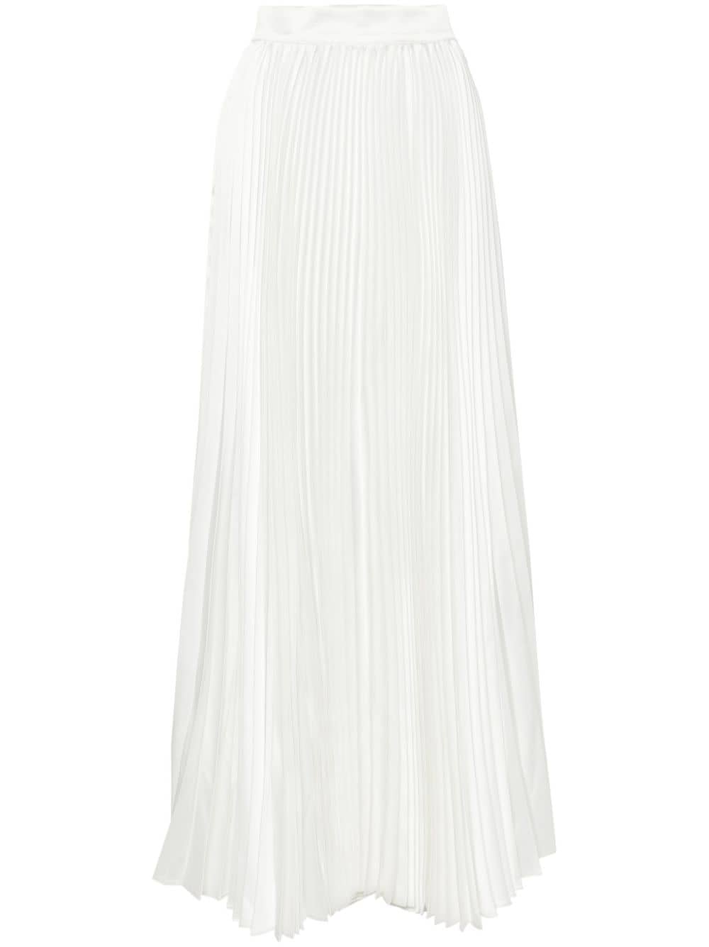 Styland Elasticated-waist Pleated Maxi Skirt In White