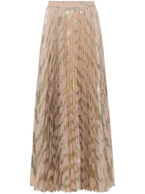 STYLAND metallic-detailed pleated maxi skirt