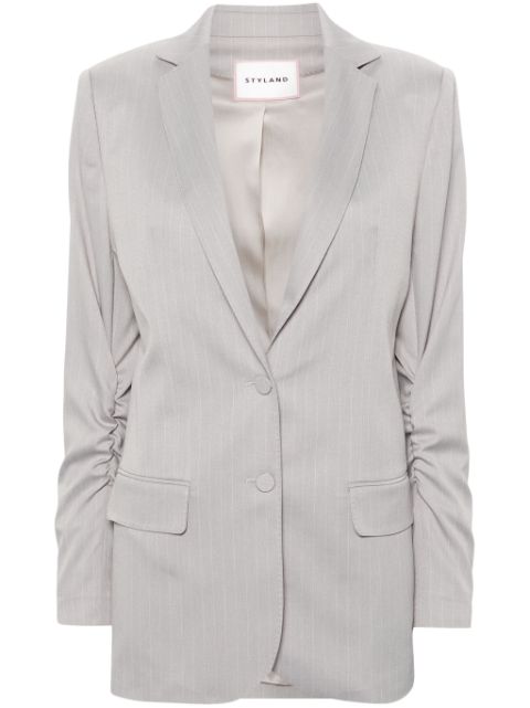 STYLAND pinstriped single-breasted blazer