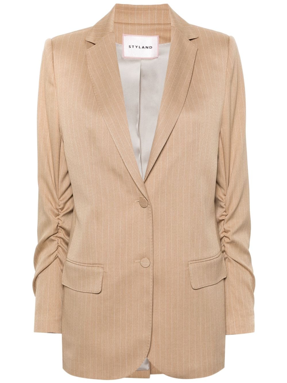 Styland Pinstriped Single-breasted Blazer In Neutrals