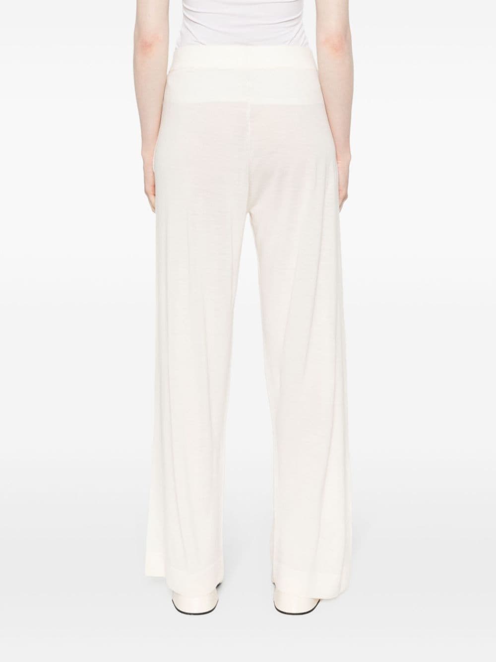 Shop Allude Fine-knit Straight Trousers In Neutrals