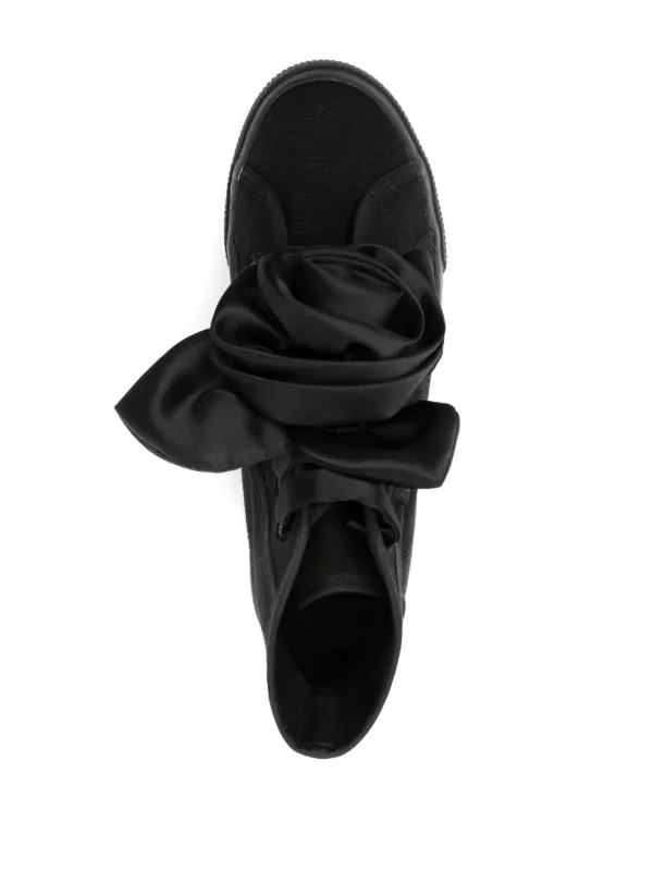 Viktor Rolf x Superga satin rose high top Sneakers Black FARFETCH UK