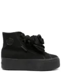 Viktor & Rolf x Superga satin-rose high-top sneakers - Black
