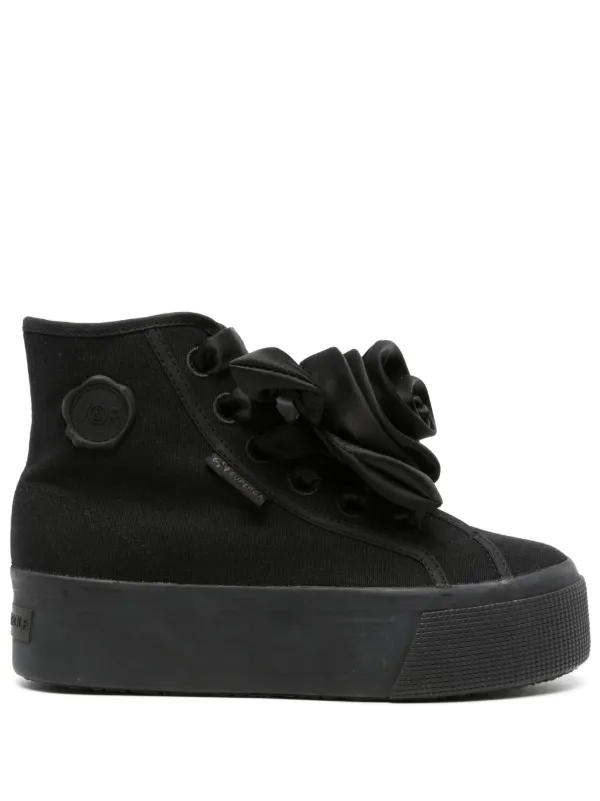 Superga black high tops clearance