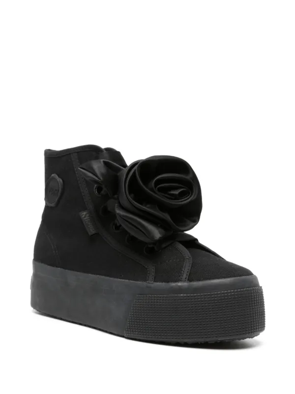 Viktor Rolf x Superga satin rose high top Sneakers Black FARFETCH UK