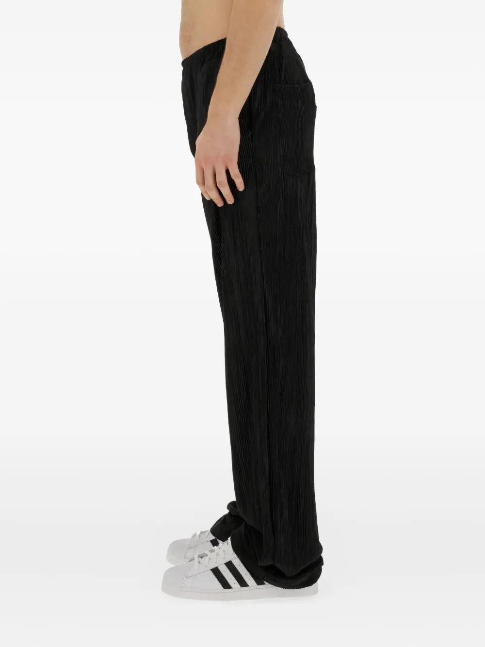 Family First pleated elasticised-waistband sweatpants - ブラック Family First pleated elasticised-waistband sweatpants - ブラック