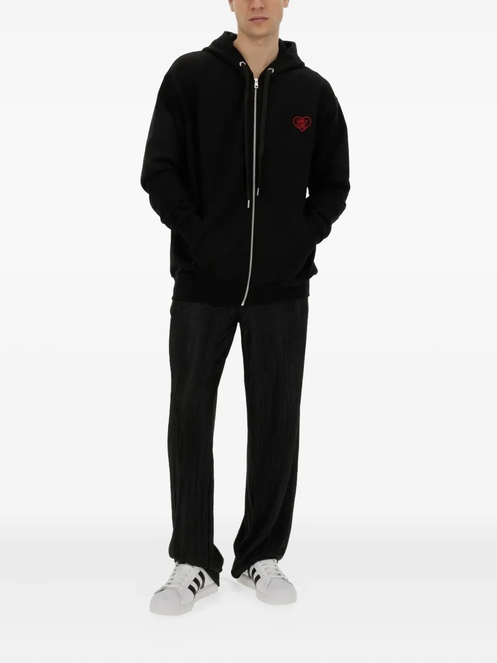 Family First pleated elasticised-waistband sweatpants - Zwart
