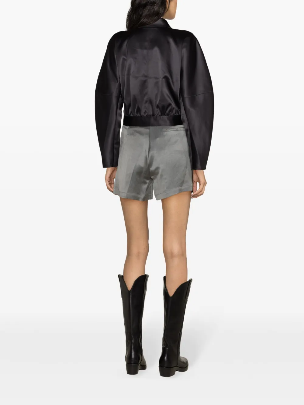 Alysi Geplooide shorts Grijs