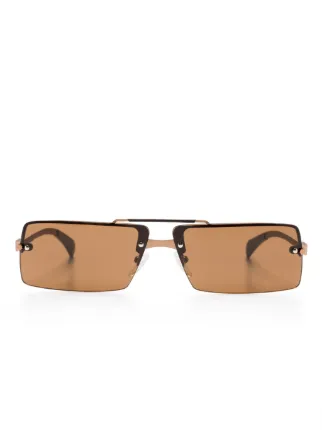 フェラガモサングラスブラウン系 Ferragamo Eyewear スクエアフレーム サングラス | ブラウン
