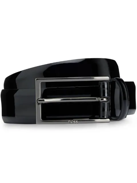 BOSS Cinto Carmello de couro envernizado