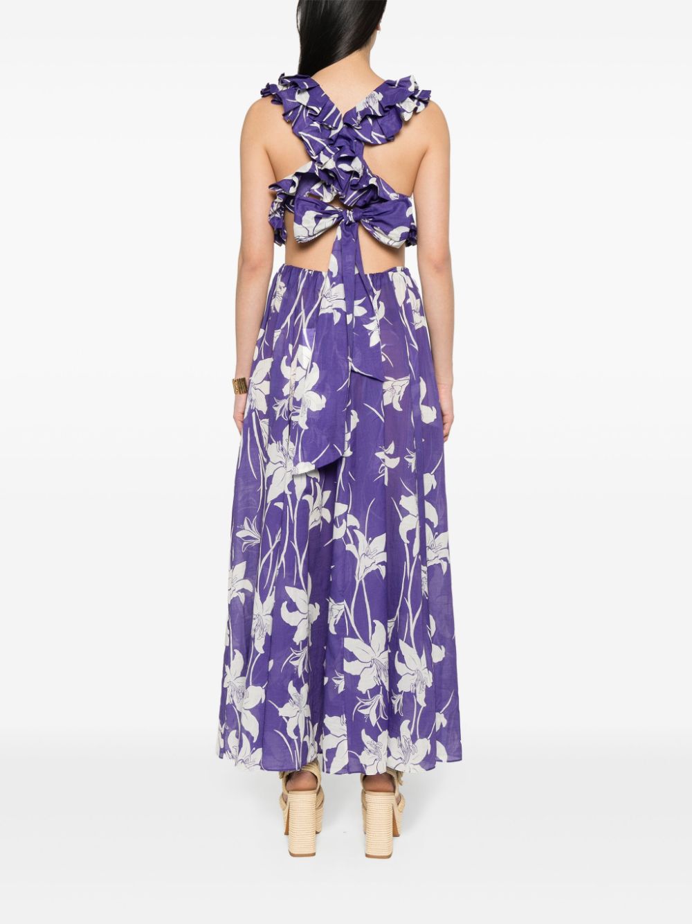 Shop Zimmermann Acadian Ruffle Cotton Dress In Violett