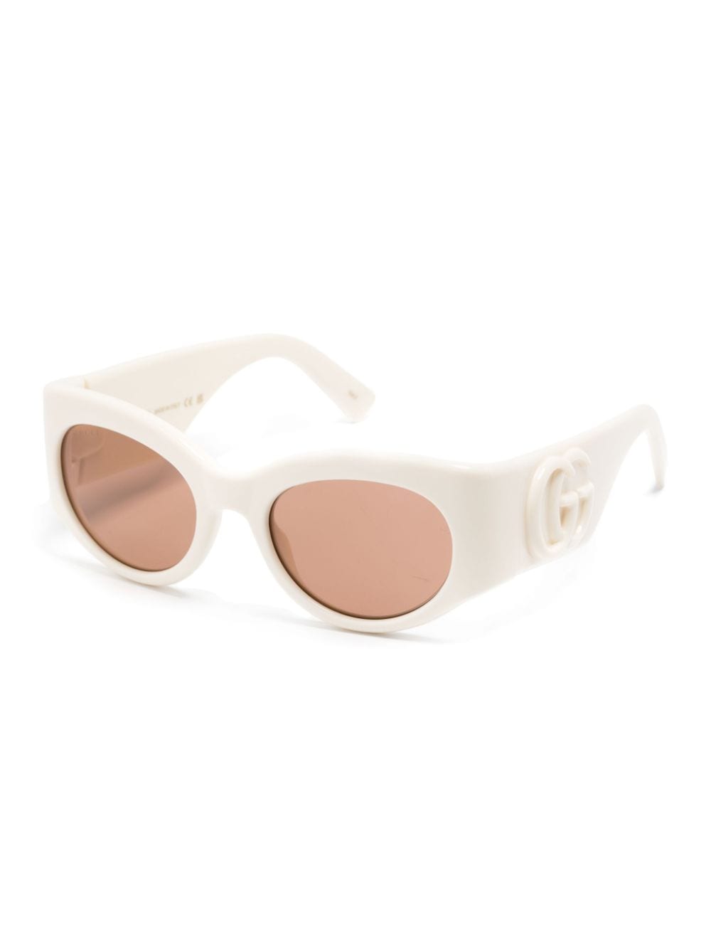 Gucci Eyewear Zonnebril met rechthoekig montuur en GG-logo Beige