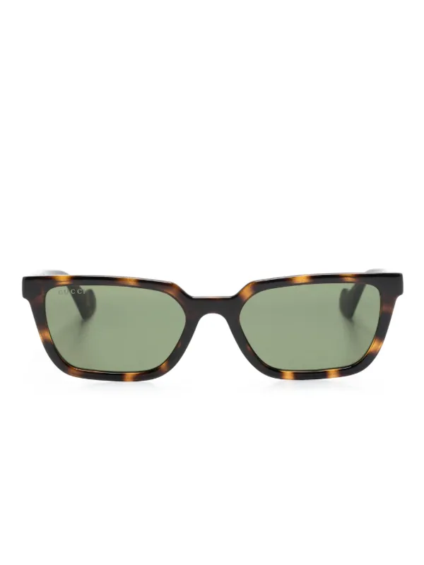 Gucci Eyewear スクエアフレーム サングラス | ブラウン | FARFETCH JP