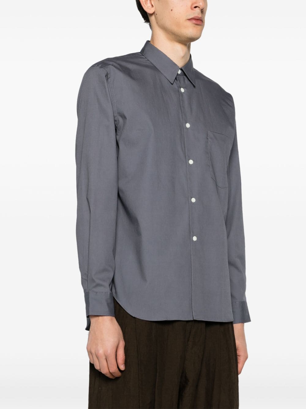 Shop Comme Des Garçons Homme Deux Poplin Cotton Shirt In 灰色