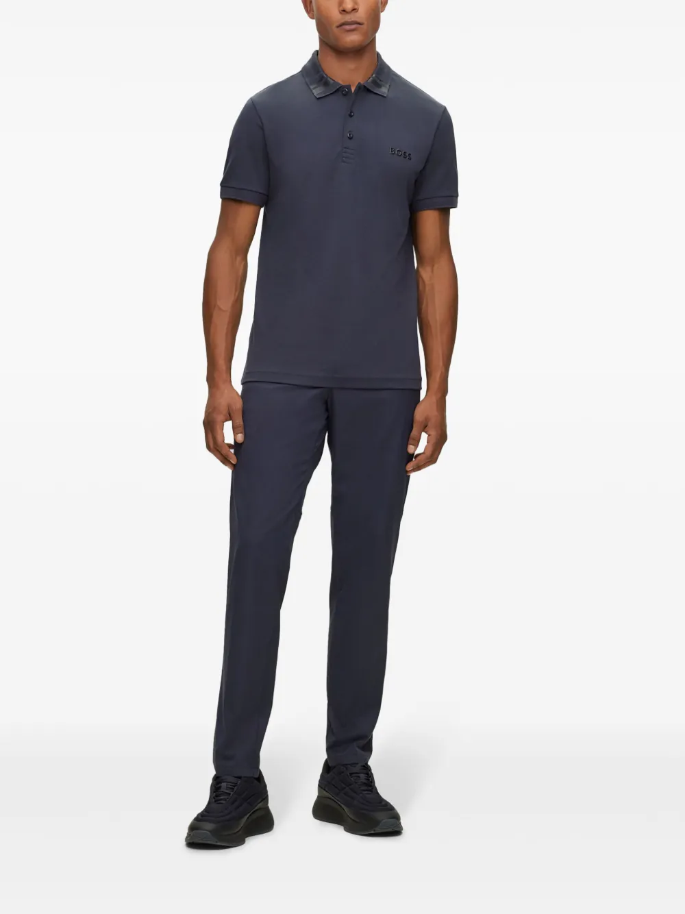 BOSS Camisa polo de algodão com logo | Image 2