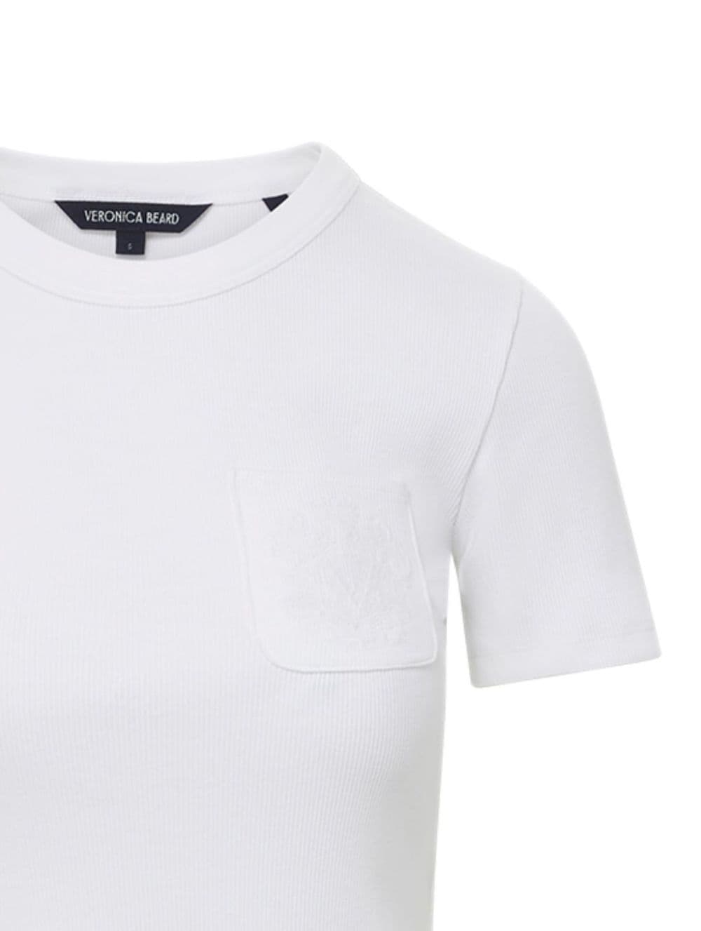 Shop Veronica Beard Noorie Stretch-cotton T-shirt In Weiss