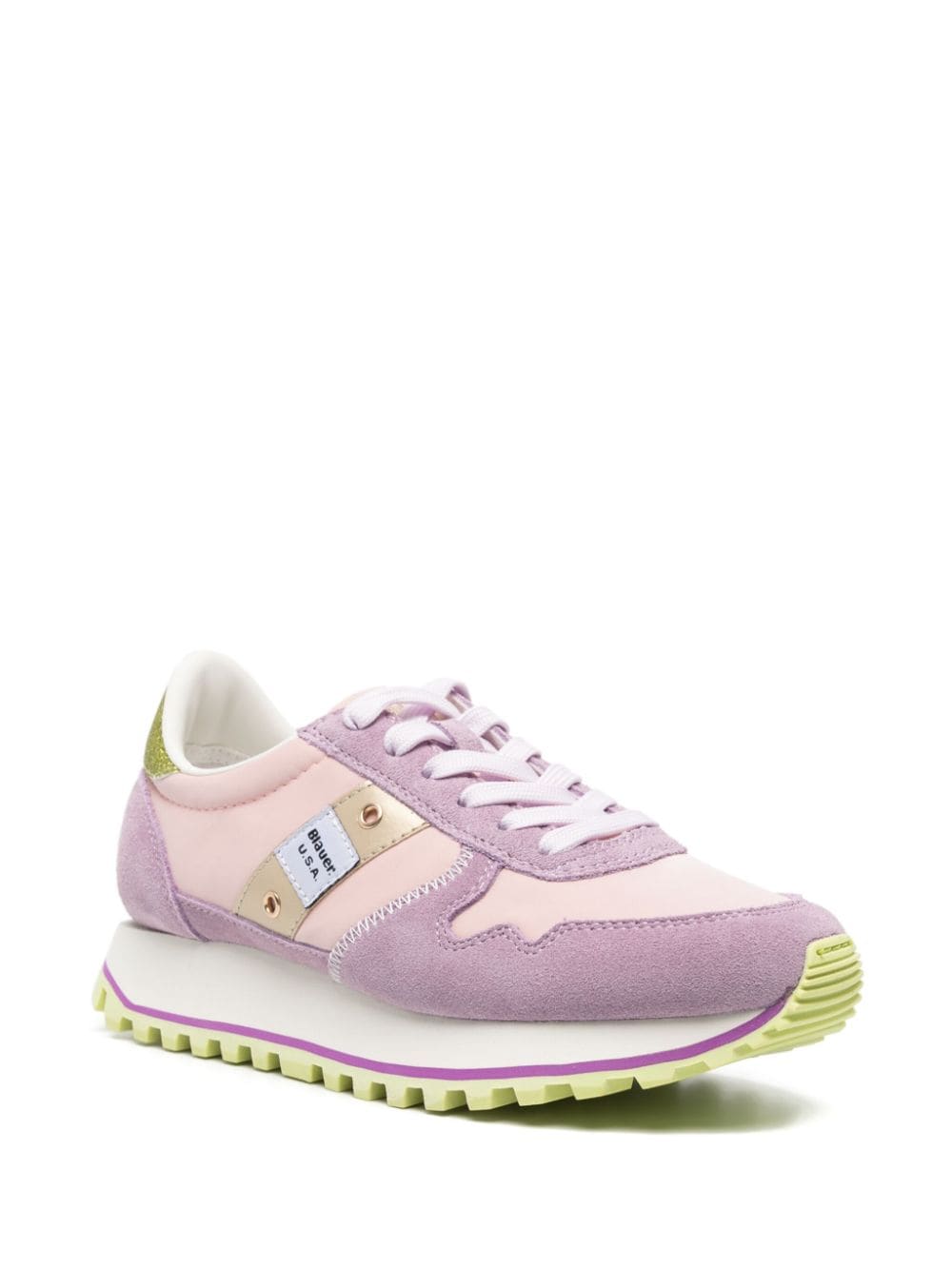 Shop Blauer Millen Panelled Sneakers In Pink