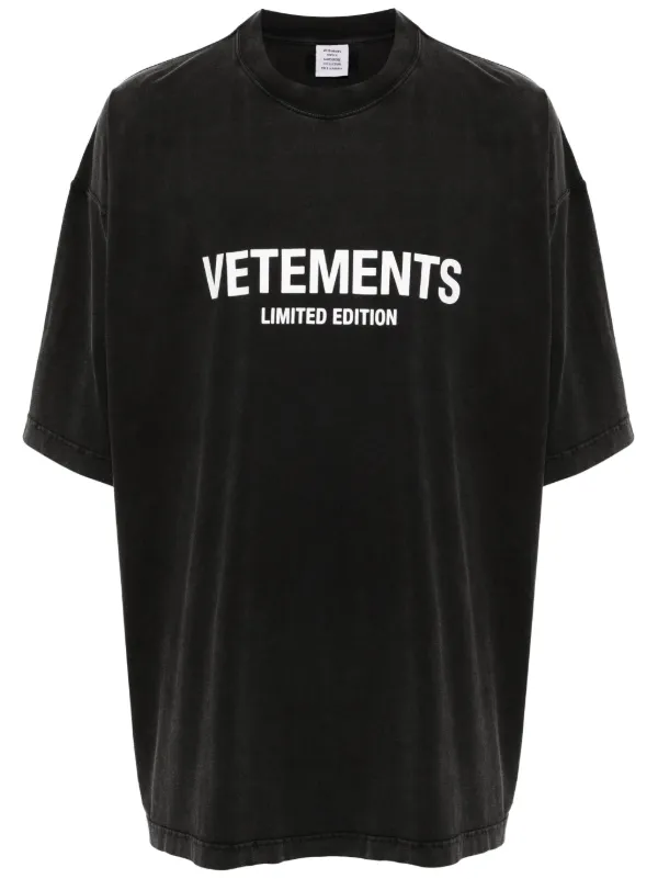 VETEMENTS logo-print Cotton T-shirt Grey FARFETCH IN