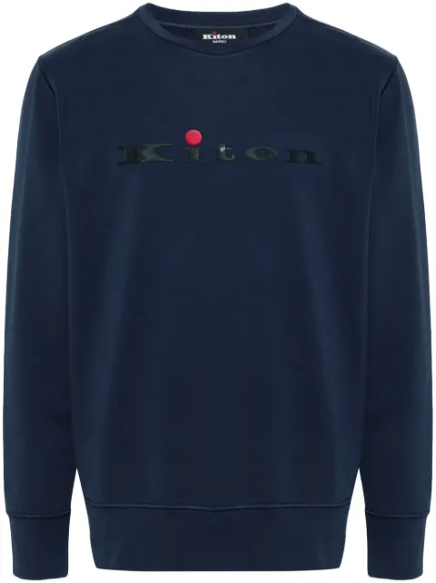 Kiton logo-rubberised cotton sweatshirt