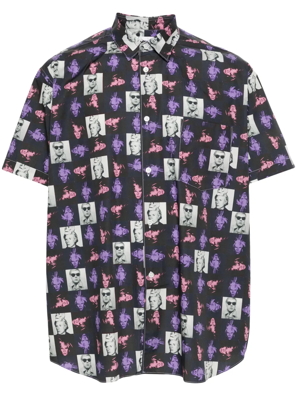 Comme Des Garçons Shirt Andy Warhol Printed Cotton Shirt In Black