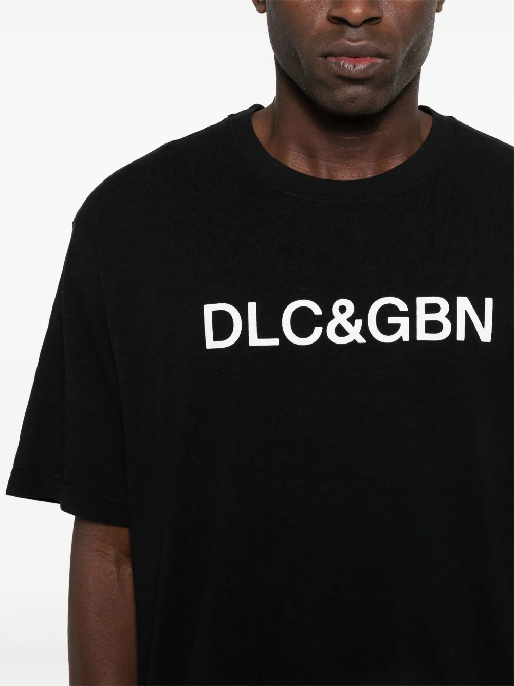 Shop Dolce & Gabbana Logo-print Cotton T-shirt In Black