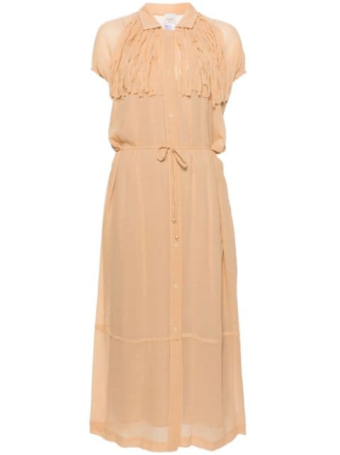 Alysi lang georgette-kjole med frynser