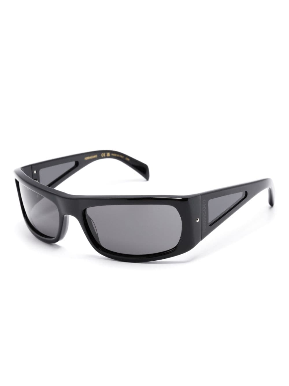 Ferragamo rectangle-frame sunglasses - Zwart