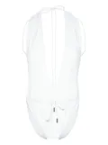 Saint Laurent V-neck backless one-piece - Neutrals