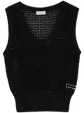 Brunello Cucinelli sequin-embellished open-knit vest - Black