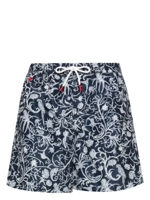 Kiton logo-embroidered swim shorts