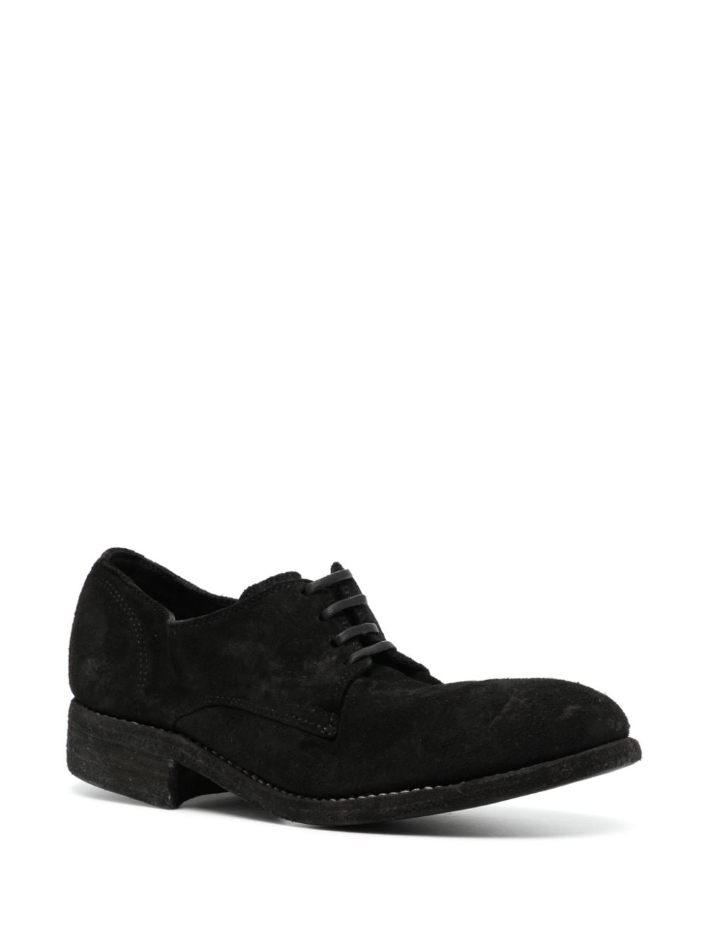 Shop Guidi Leather Derby Shoes In Black