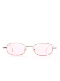 Gucci Eyewear logo-engraved oval-frame sunglasses - Gold