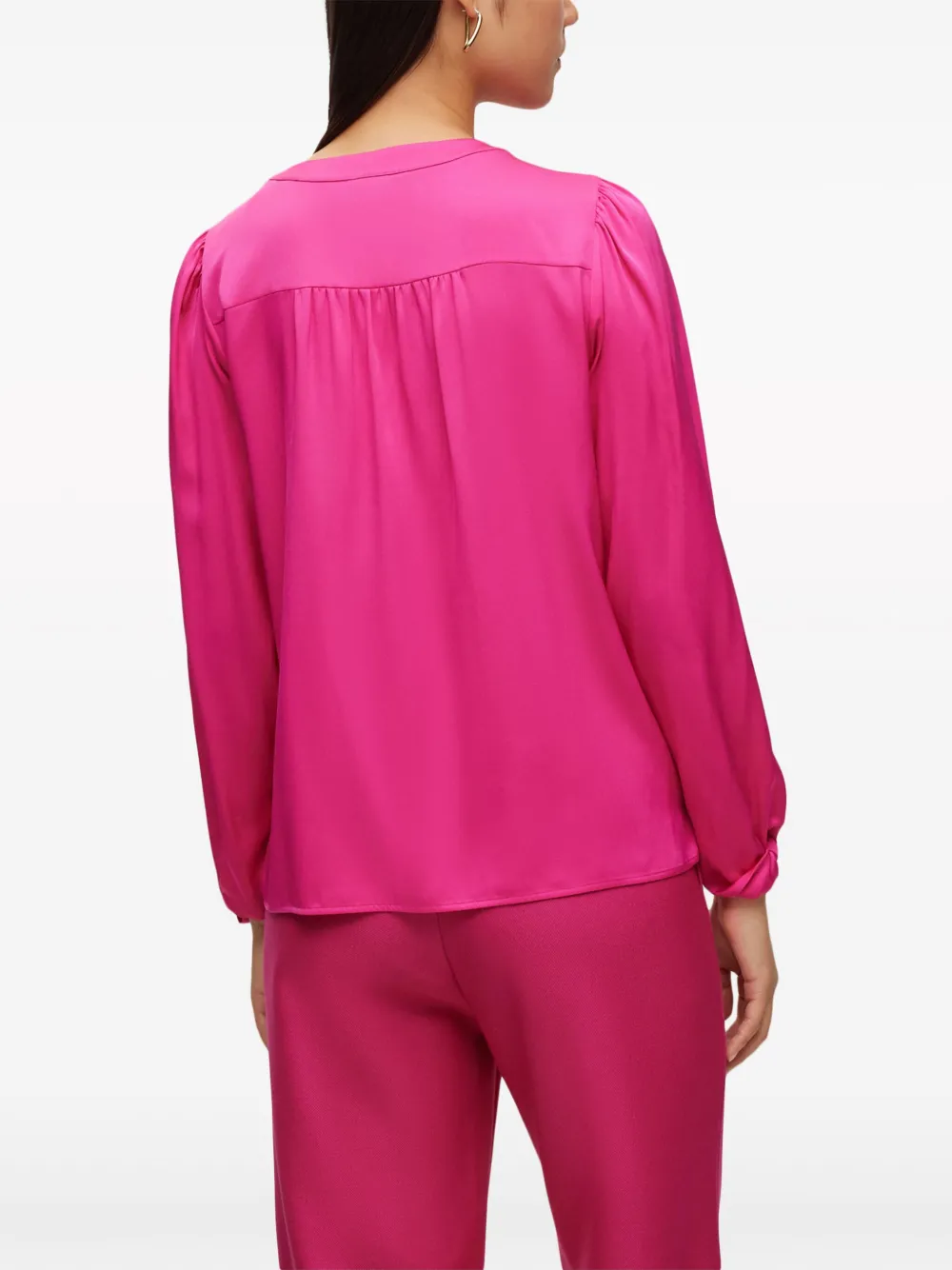 Hugo Boss Split-neck Silk-blend Blouse
