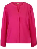 BOSS split-neck silk-blend blouse - Pink